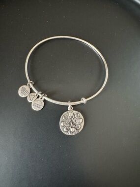 Alex and Ani Silver-Toned “Weeping Willow” Charm Bracelet